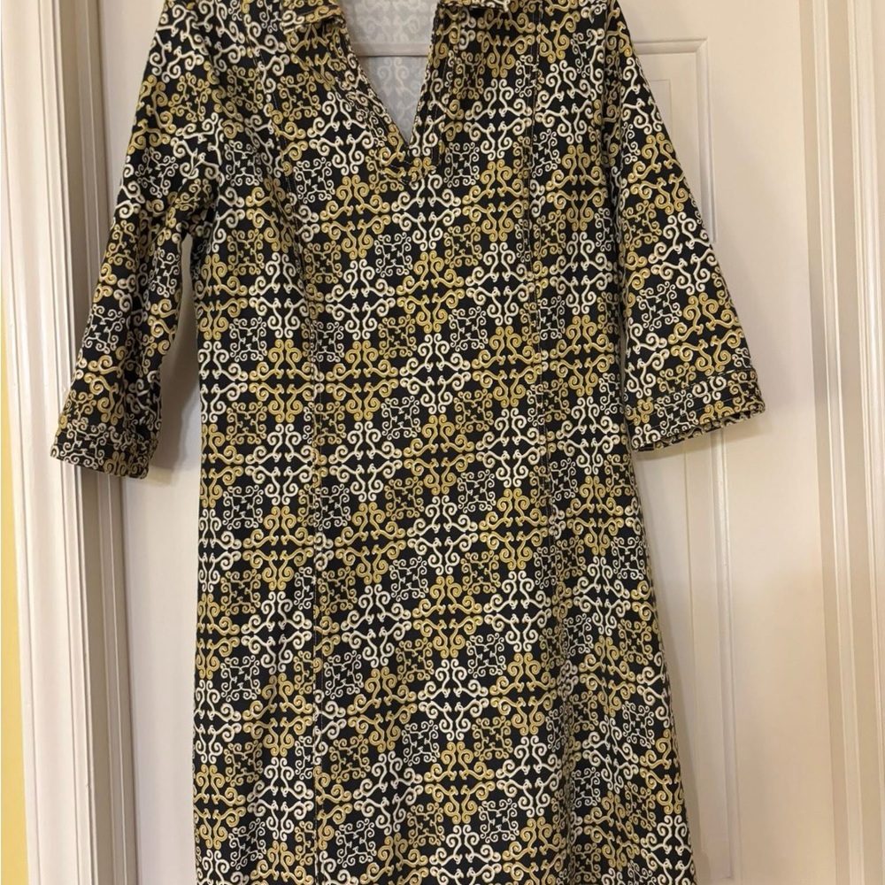 J. McLaughlin Black and Gold Dress